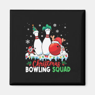Aimant Équipe de bowling de Noël Dabbing Père Noël drôle