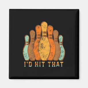 Aimant Équipe de bowling Je frapperais cette Vintage de b
