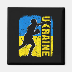 Aimant Équipe de boxe ukrainienne Drapeau ukrainien Gants
