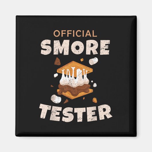 Aimant Équipe de camping Marshmallows testeur officiel de (Devant)