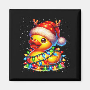 Aimant Équipe de canard en caoutchouc Noel Écran de renne
