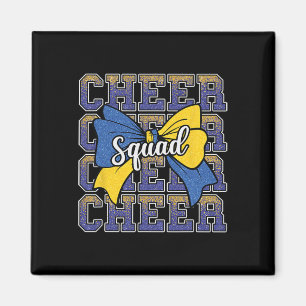 Aimant Équipe de cheer bleu jaune Drôle de cheerleader Ch