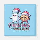 Aimant Équipe de collations de Noël Lait et Biscuit  (Devant)