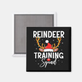 Aimant Équipe de course de Noël Équipe de renne drôle en (Recto/Verso)