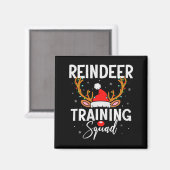 Aimant Équipe de course de Noël Équipe de renne drôle en (Recto/Verso)