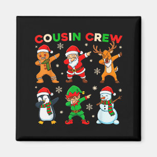 Aimant Équipe de cousins elfes de Noël amis de Santa Fu e