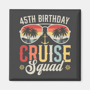 Aimant Équipe de croisière d'anniversaire 45 ans Famille