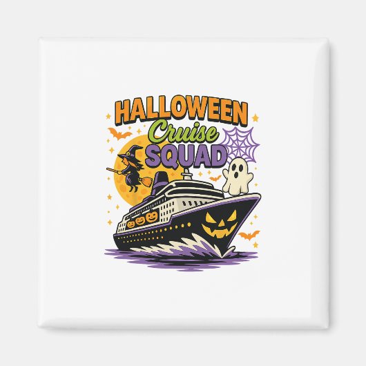 Aimant Équipe de croisière effrayante Halloween (Devant)