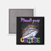 Aimant Équipe de croisière rétro Mardi Gras Design (Recto/Verso)