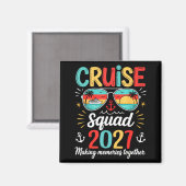 Aimant Équipe de croisière vintage 2027 ensemble vacances (Recto/Verso)