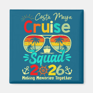 Aimant Équipe de croisière vintage Costa-maya 2026 Navire