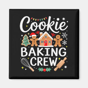 Aimant Équipe de fabrication de biscuits de Noël en famil