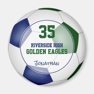 Aimant équipe de football bleu vert couleurs nom de l'ath