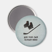 Aimant Équipe de hockey sur glace texture - texte personn (Recto/Verso)