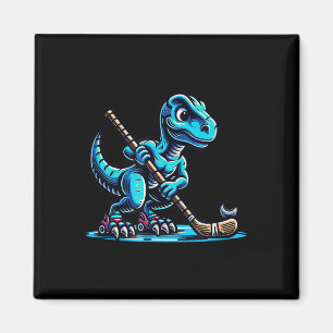 Aimant Équipe de joueur de hockey sur gazon Dinosaur Dino