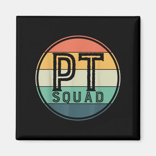Aimant Équipe de kinésithérapie rétro Pt Squad (Devant)
