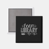 Aimant Équipe de la bibliothèque T-shirt Enseignant Élève (Recto/Verso)