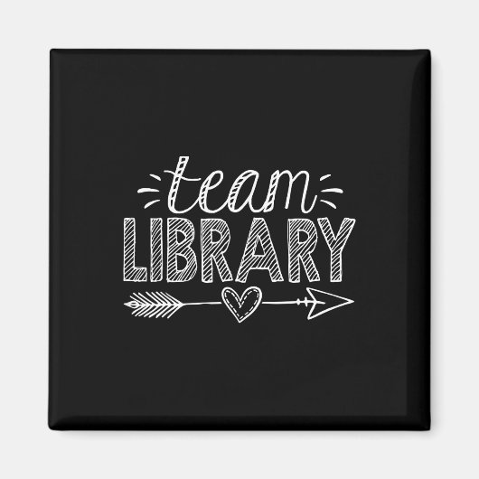 Aimant Équipe de la bibliothèque T-shirt Enseignant Élève (Devant)