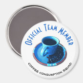 Aimant Équipe de la consommation de café | Coupe bleue et (Recto/Verso)