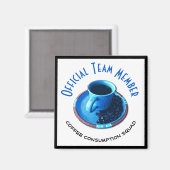 Aimant Équipe de la consommation de café | Coupe bleue et (Recto/Verso)