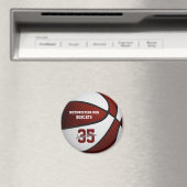 Aimant équipe de maroon blanc couleurs garçons filles bas (In Situ (Lave-vaisselle))