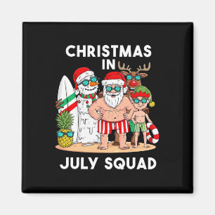 Aimant Équipe de Noël en Juillet Santa et Amis Xmas Garço