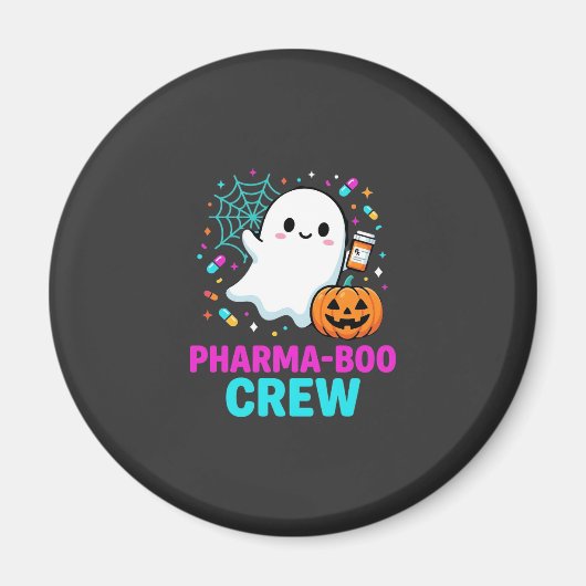 Aimant Équipe de Pharma-Bou du pharmacien Halloween fantô (Devant)