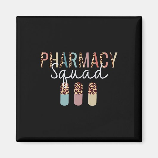 Aimant Équipe De Pharmacie Avec Empreinte de léopard Pour (Devant)