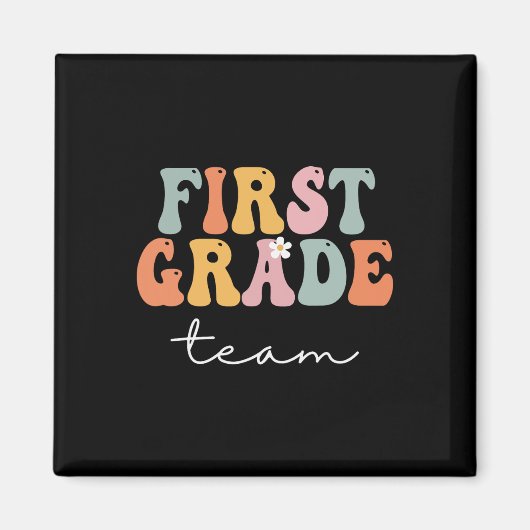 Aimant Équipe De Première Classe Retro Super Premier Jour (Devant)