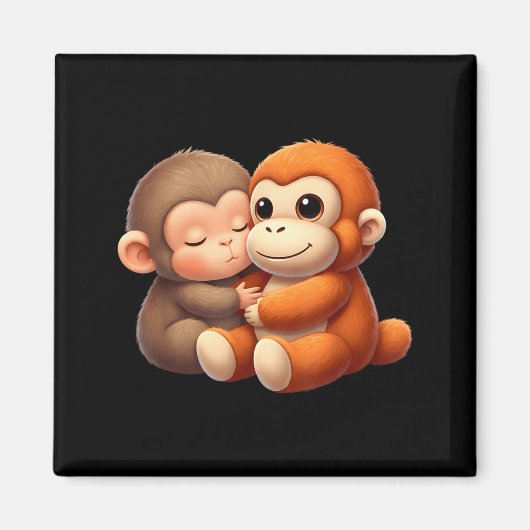 Aimant Équipe de punch de singe bébé Punch de mignon sing (Devant)