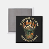 Aimant Équipe de randonnée drôle Bigfoot Sasquatch Camng (Recto/Verso)