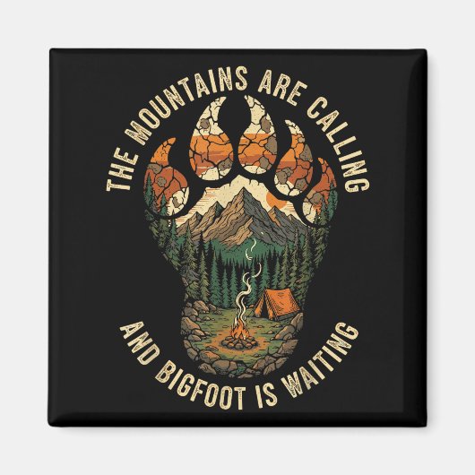 Aimant Équipe de randonnée drôle Bigfoot Sasquatch Camng (Devant)