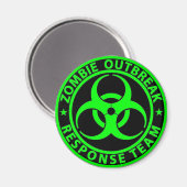 Aimant Équipe de réponse à une épidémie de zombies vert n (Recto/Verso)