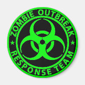Aimant Équipe de réponse à une épidémie de zombies vert n (Devant)