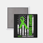 Aimant Équipe de soutien drapeau américain ruban vert Éta (Recto/Verso)