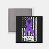 Aimant Équipe de soutien drapeau américain violet épileps (Recto/Verso)