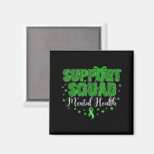 Aimant Équipe de soutien femmes léopard vert santé mental (Recto/Verso)