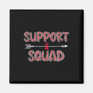 Aimant équipe de soutien rouge sensibilisation au cancer