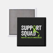 Aimant Équipe de soutien Ruban vert de sensibilisation à (Recto/Verso)