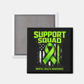Aimant Équipe de soutien Ruban vert de sensibilisation à (Recto/Verso)