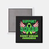 Aimant Équipe de soutien Ruban vert Maladie rénale (Recto/Verso)