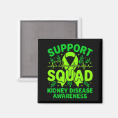 Aimant Équipe de soutien Ruban vert Maladie rénale (Recto/Verso)