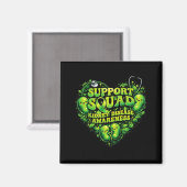 Aimant Équipe de soutien ruban vert papillon pkd maladie (Recto/Verso)