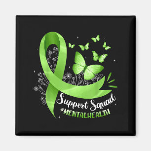 Aimant Équipe de soutien Ruban vert pour la sensibilisati