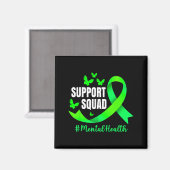Aimant Équipe de soutien Ruban vert Sensibilisation à la (Recto/Verso)