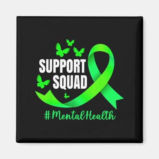 Aimant Équipe de soutien Ruban vert Sensibilisation à la (Devant)