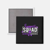 Aimant Équipe de soutien Ruban Violet de Sensibilisation  (Recto/Verso)