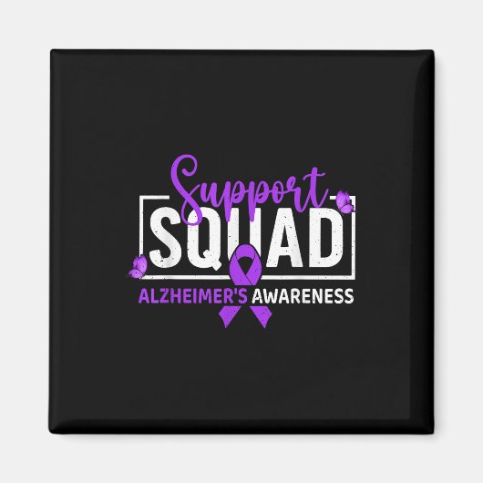 Aimant Équipe de soutien Ruban Violet de Sensibilisation  (Devant)