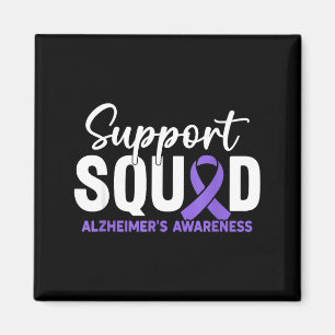 Aimant Équipe de soutien ruban violet pour la sensibilisa