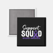 Aimant Équipe de soutien ruban violet sensibilisation à l (Recto/Verso)